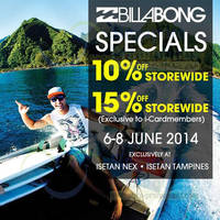 Read more about Billabong 10% OFF Storewide @ Nex & Tampines Mall 6 - 8 Jun 2014
