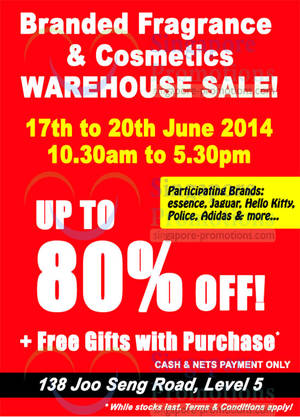 Featured image for (EXPIRED) Branded Fragrance & Cosmetics Warehouse Sale 17 – 20 Jun 2014