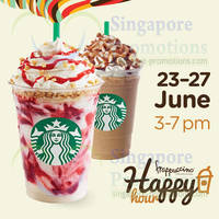 Read more about Starbucks Buy 1 Get 1 FREE Frappuccino Happy Hour Promo 23 - 27 Jun 2014
