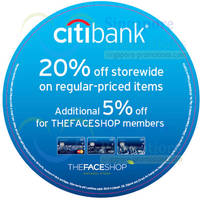 Read more about The Face Shop 20% OFF Storewide For Citibank Cardmembers 17 Jun - 31 Jul 2014