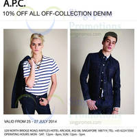 Read more about A.P.C 10% OFF Denim 25 - 27 Jul 2014