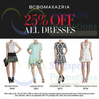 Read more about Bcbgmaxazria 25% OFF All Dresses Storewide Promo 25 - 28 Jul 2014
