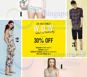Featured image for (EXPIRED) Topshop, Topman, Dorothy Perkins & Miss Selfridge 30% OFF Promo 16 Jul 2014