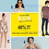 Read more about F3 40% OFF 2nd Piece @ Dorothy Perkins, Miss Selfridge, Topman, Topshop 23 Jul 2014
