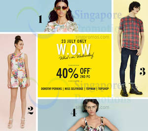 Featured image for (EXPIRED) F3 40% OFF 2nd Piece @ Dorothy Perkins, Miss Selfridge, Topman, Topshop 23 Jul 2014