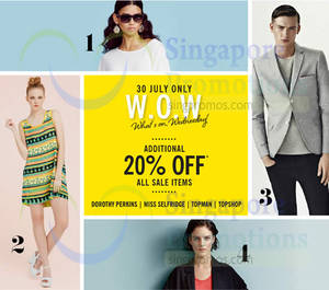 Featured image for (EXPIRED) F3 20% OFF Sale Items @ Dorothy Perkins, Miss Selfridge, Topman, Topshop 30 Jul 2014
