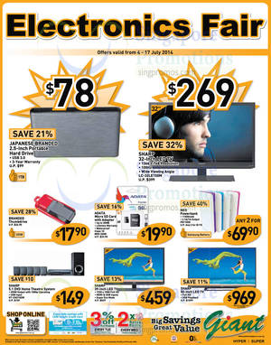 Featured image for (EXPIRED) Giant TVs, Home Theatre Systems & Other Electronics Offers 4 – 17 Jul 2014