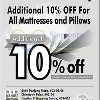 Read more about Sea Horse 10% OFF Mattresses & Pillows 24 Jul - 11 Aug 2014