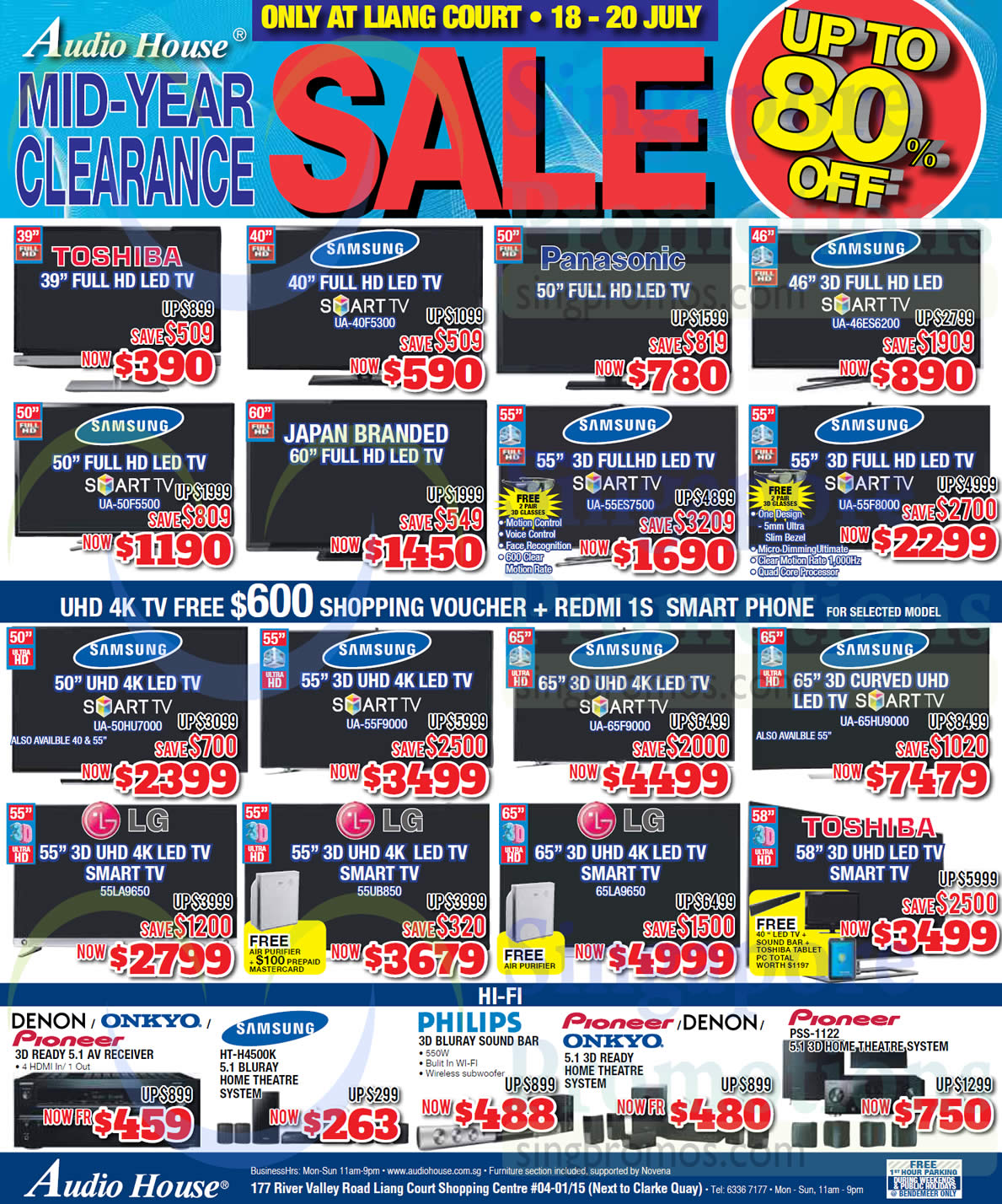 Featured image for Audio House Electronics, TV, Notebooks & Appliances Offers @ Liang Court 18 - 20 Jul 2014