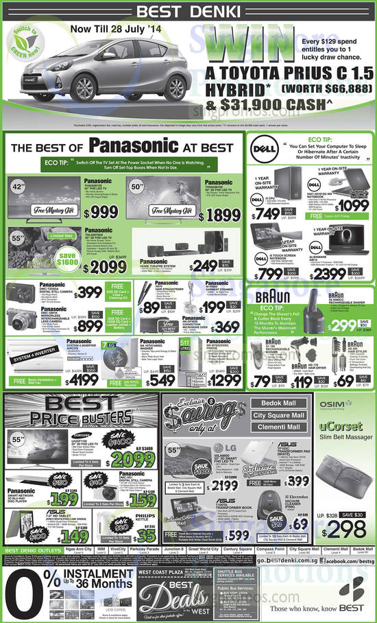 TVs, Notebooks, Digital Cameras, Tablet, Personal Care, Panasonic, Dell, Braun, LG, Asus, Electrolux, Samsung, Philips
