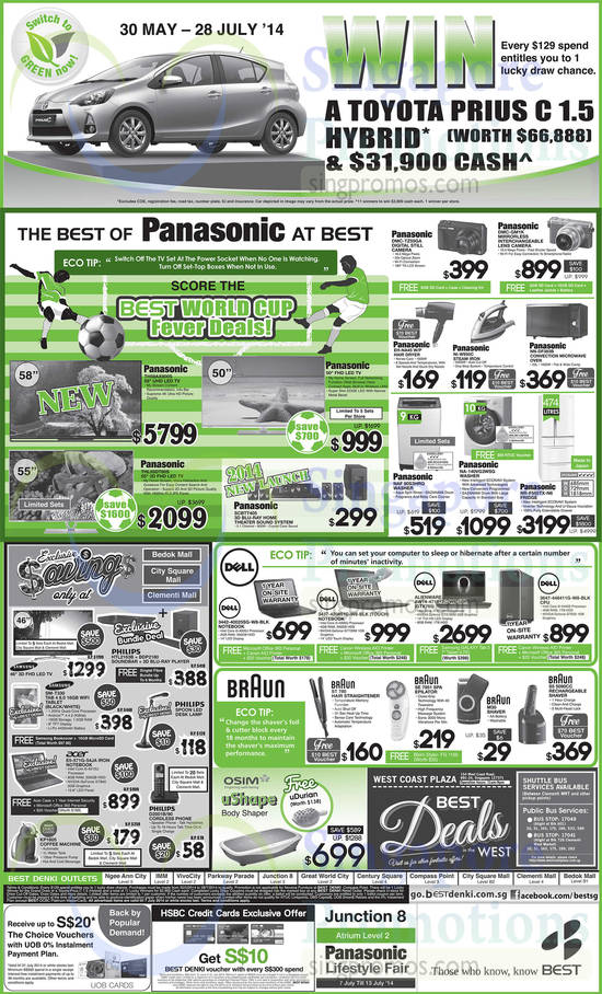 TVs, Washers, Fridge, Digital Cameras, Notebooks, Panasonic, Dell, Samsung, Acer, Philips, Braun, Osim