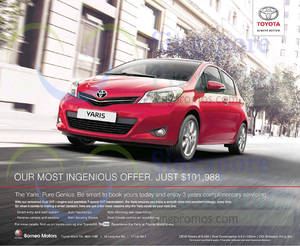 Featured image for Toyota Yaris Features & Offer 19 Jul 2014