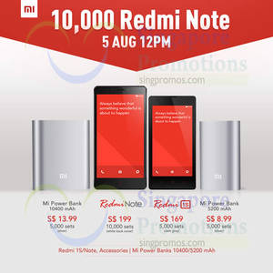Featured image for (EXPIRED) Xiaomi Redmi Note & Redmi 1S Restocked Sale 5 Aug 2014
