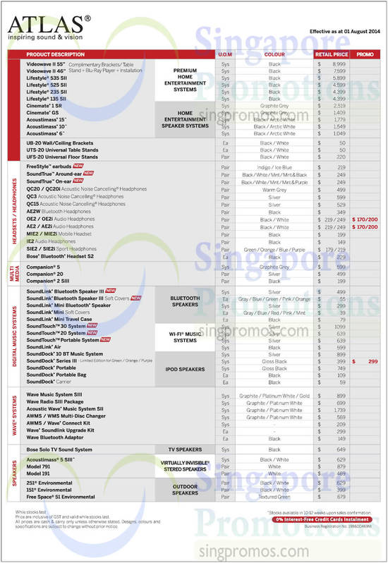 5 Aug Bose Atlas Pricelist Videowave, Acoustimass, Freestyle, SoundTrue, Companion, SoundLink, SoundDock, Wave