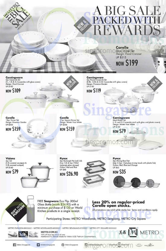 5 Sep Corelle, Corningware, Pyrex, Visions Products