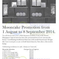 Read more about Concorde Hotel Mooncake Offers 1 Aug - 8 Sep 2014