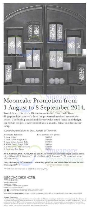 Featured image for (EXPIRED) Concorde Hotel Mooncake Offers 1 Aug – 8 Sep 2014