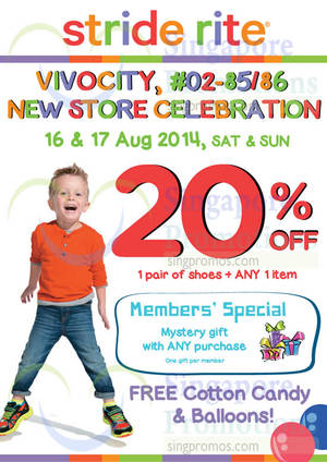 Featured image for (EXPIRED) Stride Rite 20% OFF Storewide Promo @ VivoCity 16 – 17 Aug 2014