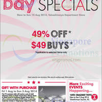 Read more about Takashimaya 49% OFF & $49 Buys National Day Promo 1 - 10 Aug 2014