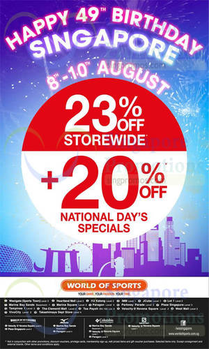 Featured image for (EXPIRED) World of Sports 23% OFF Storewide Promo 8 – 10 Aug 2014