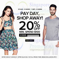 Read more about Zalora 20% OFF Storewide Coupon Code 30 Aug - 1 Sep 2014
