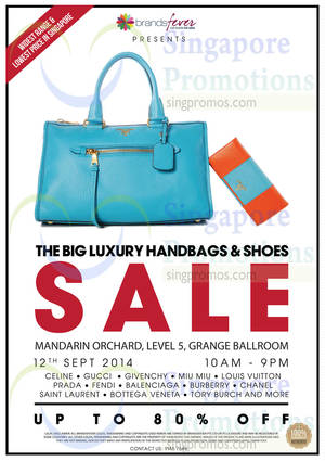 Featured image for (EXPIRED) Brandsfever Handbags & Footwear Sale @ Mandarin Orchard 11 – 12 Sep 2014