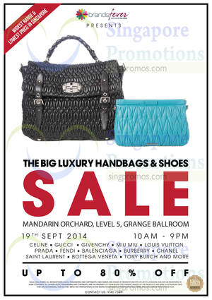 Featured image for (EXPIRED) Brandsfever Handbags & Footwear Sale @ Mandarin Orchard 18 – 19 Sep 2014