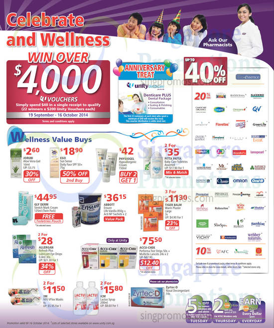 26 Sep Wellness Value Buys, Anniversary Treat, Up to 40 Percent Off, Physiogel, Glyderm, Accu-Chek, Abbott