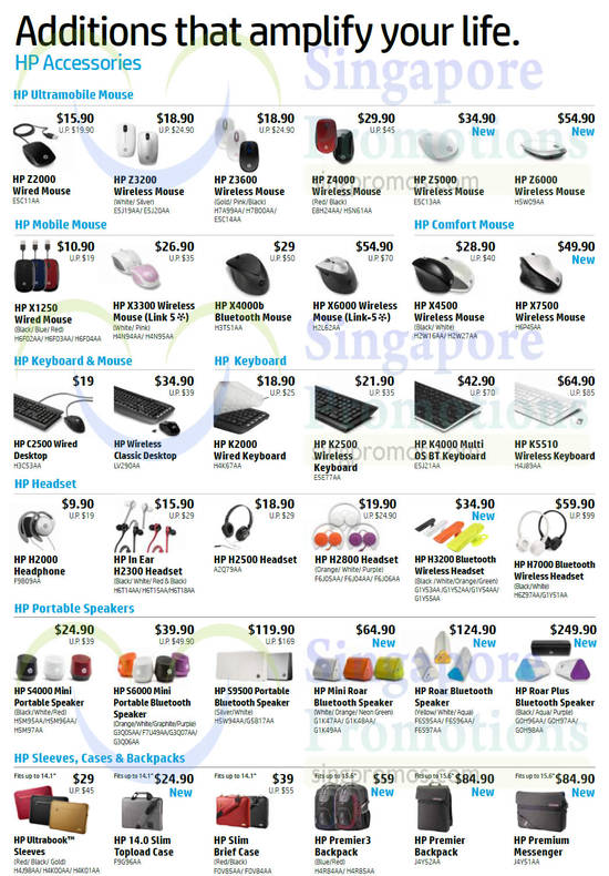 Accessories, Mouse, Keyboard, Headset, Speakers, Backpack
