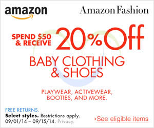Featured image for (EXPIRED) Amazon.com 20% OFF Baby & Maternity Coupon Code 11 – 16 Sep 2014