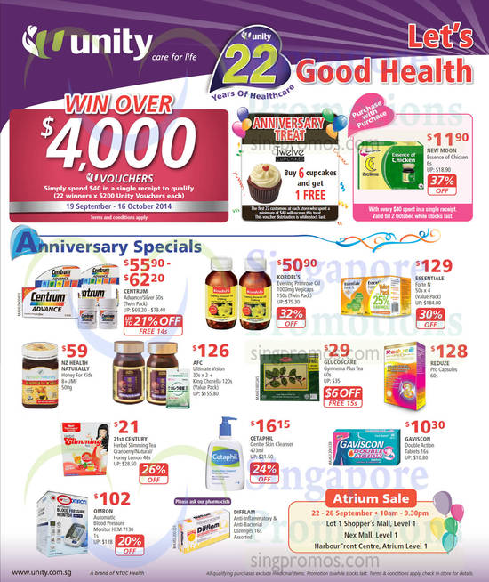 Anniversary Specials, Centrum, Kordels, Essentiale, AFC, Cetaphil