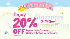 Featured image for (EXPIRED) BHG 20% OFF Children & Toys Items 5 – 14 Sep 2014