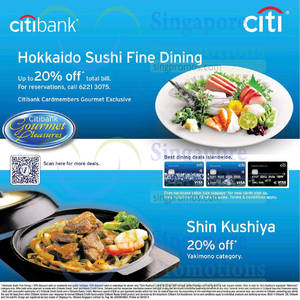 Featured image for Hokkaido Sushi & Shin Kushiya Up to 20% OFF For Citibank Cardmembers 14 Sep 2014