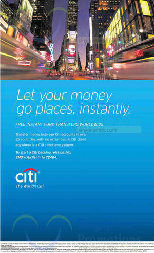 Featured image for Citibank Free Instant Transfers Worldwide 14 Sep 2014