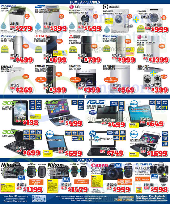 Home Appliances, IT Products, Cameras, LG, Samsung, Nikon, Canon, Acer, HP, Dell