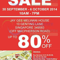 Read more about Jay Gee Warehouse SALE 30 Sep - 6 Oct 2014