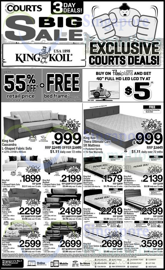 KingKoil Sofa Sets, Mattresses