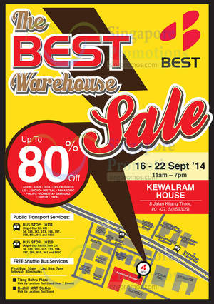 Featured image for (EXPIRED) Best Denki Warehouse SALE @ Kewalram House 16 – 22 Sep 2014