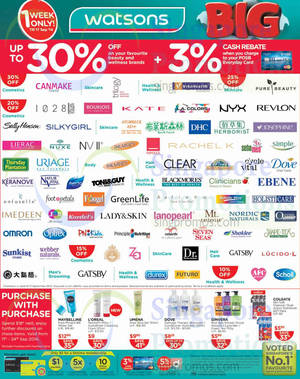 Featured image for (EXPIRED) Watsons Personal Care, Health, Cosmetics & Beauty Offers 11 – 17 Sep 2014