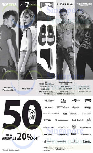 Featured image for (EXPIRED) Evisu, Camper, Bread & Butter, True Religion & More 50% OFF Promo 5 Sep 2014