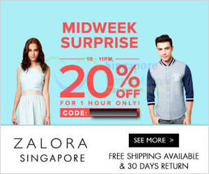 Featured image for (EXPIRED) Zalora 20% OFF Storewide Coupon Code 1hr Only (NO Min Spend) 10 Sep 2014