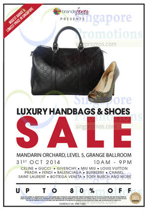 Featured image for (EXPIRED) Brandsfever Handbags & Footwear Sale @ Mandarin Orchard 31 Oct – 1 Nov 2014