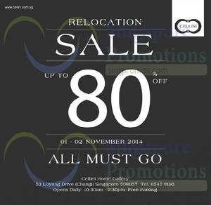 Featured image for (EXPIRED) Cellini Relocation Sale 1 – 2 Nov 2014