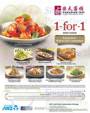 Featured image for (EXPIRED) Paradise Inn 1-for-1 Main Course For ANZ Cardmembers 15 Oct – 30 Nov 2014
