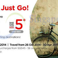 Read more about Air Asia From $5 (Base Fare) Promo Air Fares 20 - 26 Oct 2014