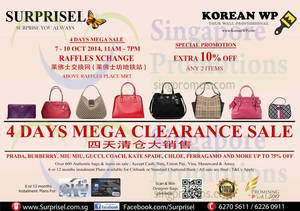 Featured image for (EXPIRED) Surprisel Branded Handbags Sale @ Raffles Xchange 7 – 10 Oct 2014