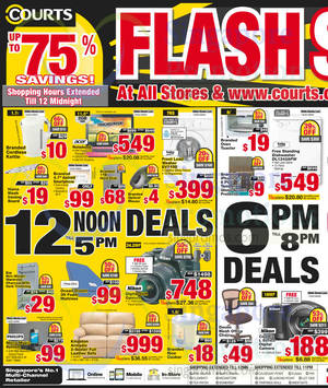 Featured image for (EXPIRED) Courts Flash Sale Up To 75% Off 1-Day Offers 14 Nov 2014