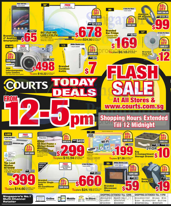 12 PM to 5PM Deals TV, Tablet, Washer, Fridge, Oven, Air Conditioner, Fan, Smartphone, Digital Camera