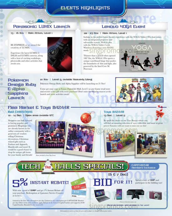 26 Nov Event Highlights Panasonic Lumix Launch, Lenovo Yoga Event, Flea Market, Toys Bazaar, Tech Hall Specials