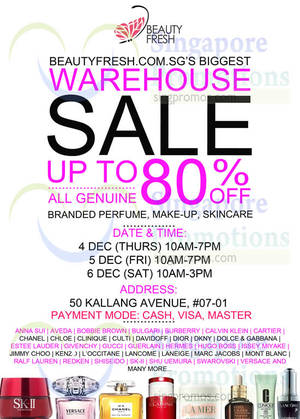 Featured image for (EXPIRED) Beautyfresh Warehouse SALE 4 – 6 Dec 2014